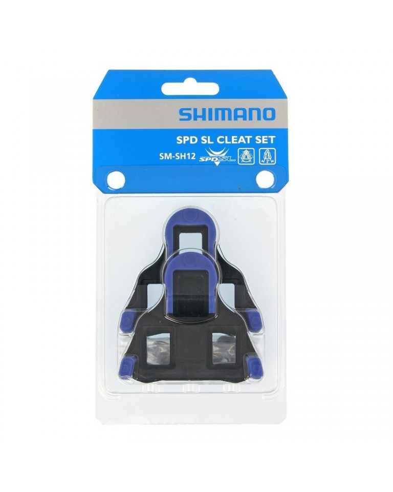 Bloki Pedałów SHIMANO SPD SL SM-SH12 niebieskie 2 stopniowe szosowe