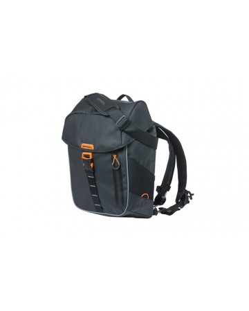 Pojedyncza torba rowerowa/plecak BASIL MILES TARPAULIN Black orange 17 l